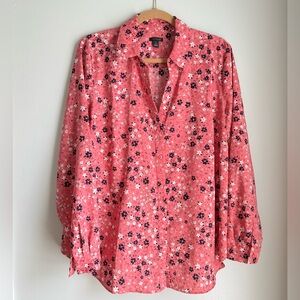 Ann Taylor Pink Floral Blouse